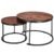 Set 2 mese pentru cafea suprapozabile, cadru otel, 70x70x47 cm si 50x50x40 cm, maro