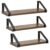 Set 3 rafturi de perete din metal si MDF, 30-35-40×12 cm, negru si maro
