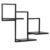 Raft de perete cu 3 polite din MDF si cadru metalic, 58x21x50 cm, negru