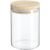 Borcan etans 5Five din sticla borosilicata cu capac lemn natural, 0.6 l, transparent