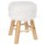 Taburet Atmosphera Oslo cu efect de blana, 42 cm, alb
