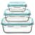 Set 3 recipiente 5Five Clipeat din sticla borosilicata, cu capace etanse, 330ml / 800ml / 1730ml, transparent