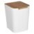 Cos gunoi 5Five Natureo cu capac, polipropilena si bambus, 5 litri, 22x19x24 cm, alb