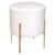 Taburet rotund Atmosphera Ilyan, 34×40 cm, catifea si MDF, alb