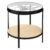 Masuta cafea Atmosphera Meca cu blat sticla si mecanism ceas decorativ, 50×51 cm, negru