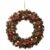 Coronita decorativa cu frunze si conuri, diametru 50 cm, multicolora