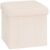 Taburet pliabil Atmosphera Arum din material tip catifea raiat, 38x38x38 cm, ivoire