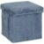 Taburet pliabil Atmosphera Arum din material tip catifea raiat, 38x38x38 cm, albastru inchis