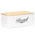 Cutie pentru paine din metal cu capac din bambus, finisaj lucios, 33x18x14 cm, alb