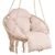 Scaun rotund tip leagan suspendat cu perna Confort Plus, casa sau gradina, ecru