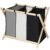 Cos de rufe cu 3 compartimente, cadru din lemn, 67x43x55 cm, 105 litri