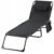Sezlong pliabil 190x58x30 cm, cu spatar reglabil, perna si buzunar lateral, cadru metalic, negru