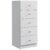 Comoda verticala Cristal cu 5 sertare, MDF, 40x38x94 cm, alb mat