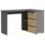 Birou colt Norge cu 3 sertare si 2 rafturi, 124x89x75 cm, antracit si craft