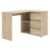 Birou colt Norge cu 3 sertare si 2 rafturi, 124x89x75 cm, stejar