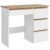 Birou Beta 3 Norge cu 4 sertare, 94x43x75 cm, alb si stejar craft