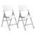 Set 2 scaune pliante 44x58x83 cm, structura metal si sezut HDPE, pliabile si usoare, alb