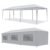 Pavilion de gradina 300×900 cm, 8 pereti detasabili cu ferestre si usa, structura metalica, PE impermeabil, alb