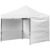 Cort tip pavilion cu 3 pereti laterali, structura solida otel si acoperis impermeabil PVC, 3×3 m cu inaltime reglabila, alb