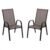 Set 2 scaune de gradina cu cadru metalic, stivuibile, 55x72x96cm, maro