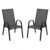 Set 2 scaune de gradina cu cadru metalic, stivuibile, 55x72x96cm, negru