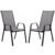 Set 2 scaune de gradina cu cadru metalic, stivuibile, 55x72x96cm, gri