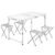 Set masa pliabila reglabila si 4 scaune, tip valiza, gri, 120x60cm