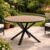 Masa rotunda pentru gradina, cadru aluminiu cu blat polywood aspect lemn, 112×73 cm, maro natur