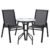 Set mobilier gradina Sersimo Torino, 2 scaune, 1 masa, gri antracit