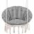 Scaun rotund Sersimo tip leagan suspendat cu perna Confort Plus casa sau gradina, bej