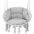 Scaun rotund Sersimo tip leagan suspendat cu perna Confort Plus casa sau gradina, gri