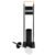Stand cu perie WC si suport hartie igienica, metal si bambus, 74cm, negru