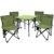 Set camping 5 in 1 cu masa si 4 scaune pliabile, structura otel si blat aluminiu, 53x52x50 cm, verde