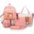Set 4-in-1 pentru Scolari sau Prescolari – (rucsac, geanta de umar, plic elegant, penar), culoare ROZ cu IEPURAS, Cod AVX-WT-BUNN-PINK