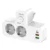 Adaptor priza LDNIO SE2337, 2 prize, 2 X USB-A, 1X USB-C, incarcare rapida QC 3.0, 10A