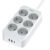 Prelungitor Tessan TS-PS02DE, 6 prize, 2 X USB-A, 1X USB-C, incarcare rapida 25W