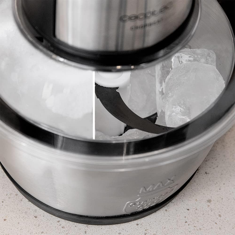 tocator cecotec chopbeat 1500 titanblack, 600w, 1.5 l, lame titan, vas inox, 2 viteze 4 Tocator Cecotec ChopBeat 1500 TitanBlack, 600W, 1.5 l, Lame titan, Vas Inox, 2 viteze - imagine 4