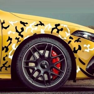 Set 2 stickere autoadezive Tuning in doua culori, model „Paint Stains”, dimensiune 97 x 47 cm, culoare Negru + Alb