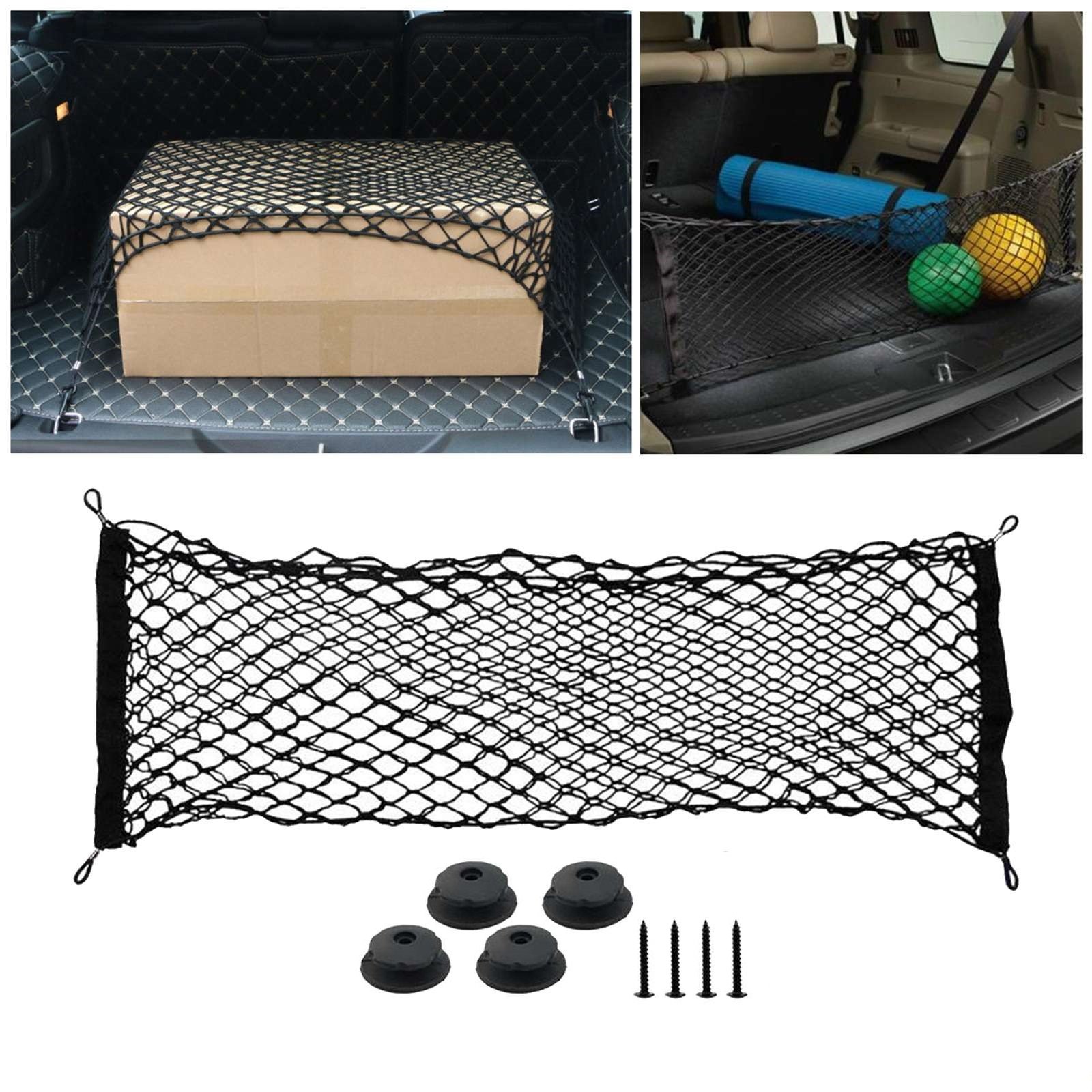 plasa de bagaje elastica cu buzunar si suporti de montaj, dimensiune 100 x 40 cm 6 Plasa de bagaje elastica cu buzunar si suporti de montaj, dimensiune 100 x 40 cm - imagine 6