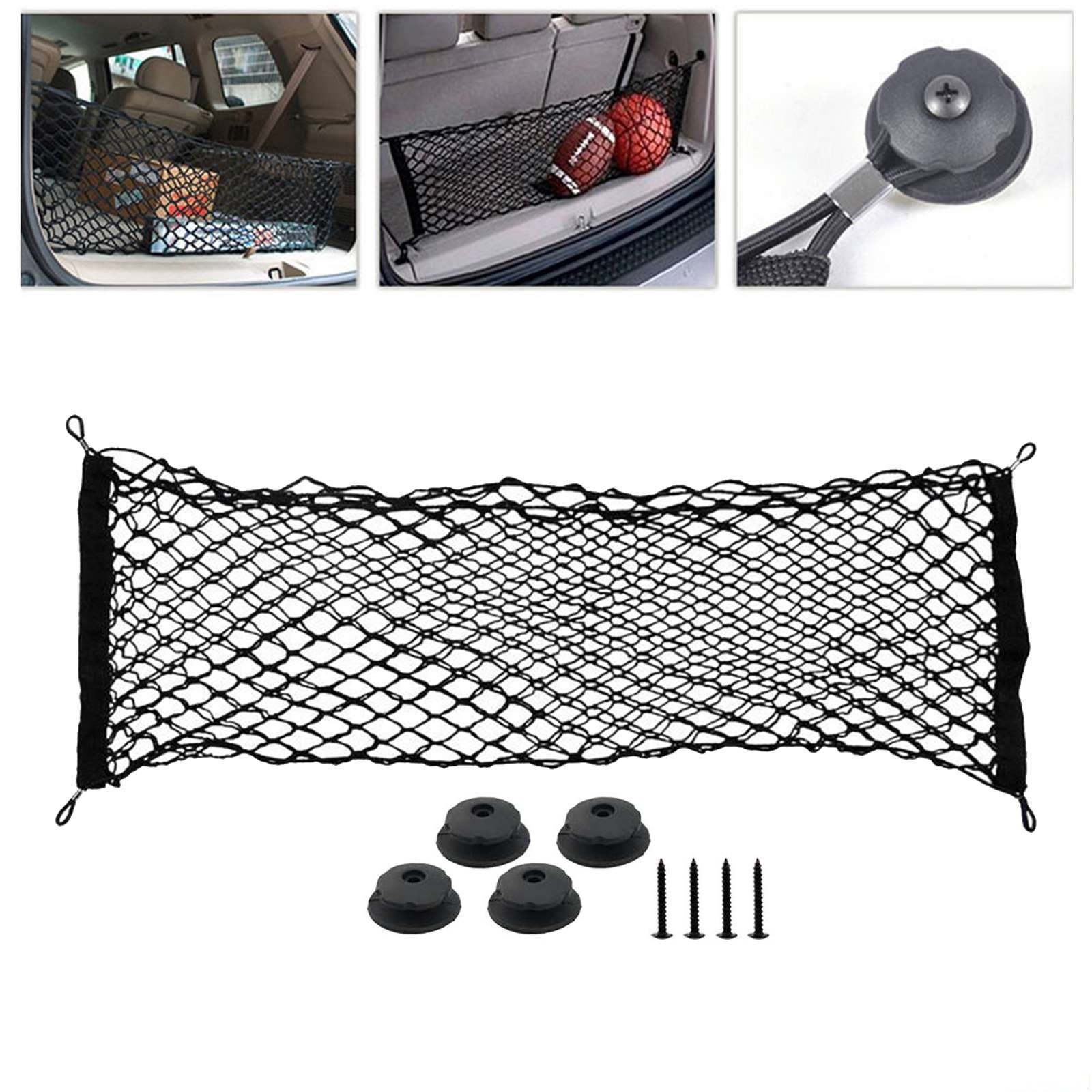 plasa de bagaje elastica cu buzunar si suporti de montaj, dimensiune 100 x 40 cm 7 Plasa de bagaje elastica cu buzunar si suporti de montaj, dimensiune 100 x 40 cm - imagine 7